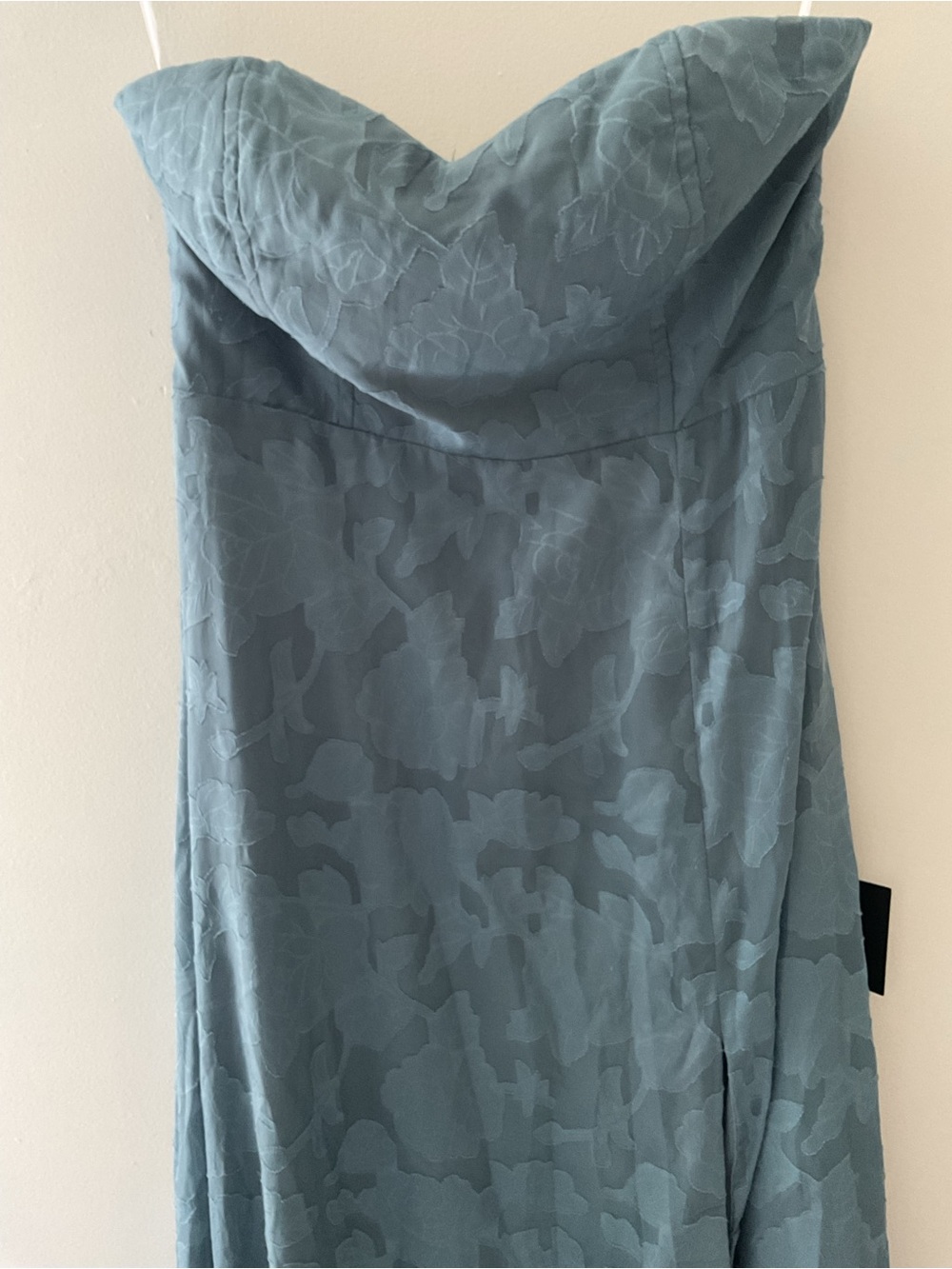 Lulus Garden Romance Dusty Blue Floral Burnout Strapless Maxi Dress NWT Large - Picture 5 of 13